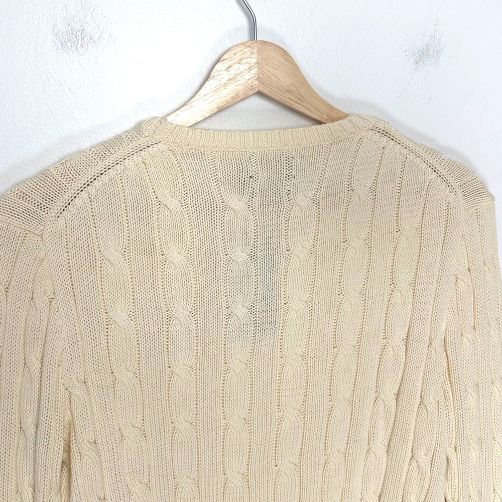 Polo Ralph Lauren Cream Pima Cotton Cable Knit Dog Sweater Cavalier Spaniel L - Picture 5 of 10